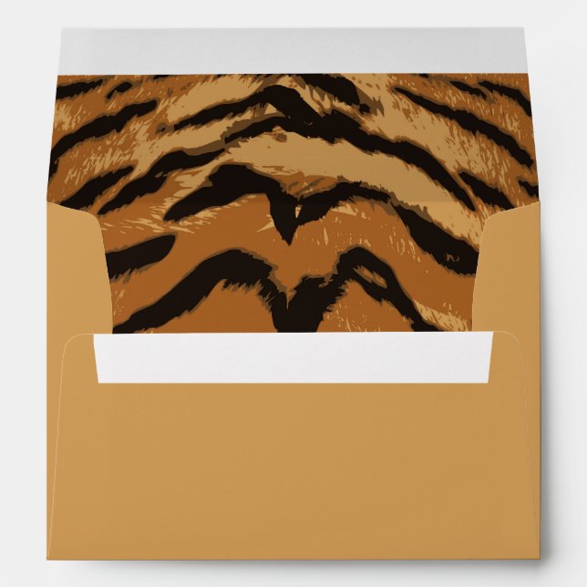 Wild Safari Tan Envelope with Tiger Stripes  (Back (Bottom))