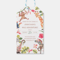 Wild Safari Zoo Birthday Gift Tags