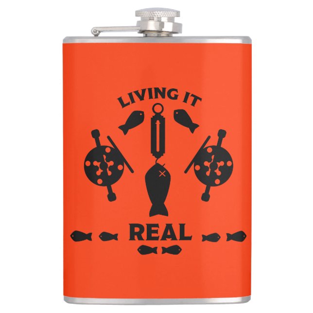 Wild Salmon Fishing Hip Flask (Front)