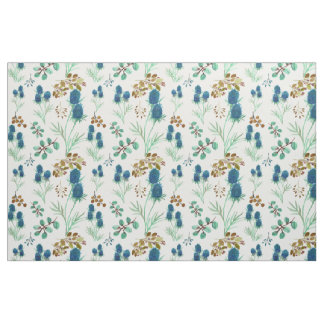 Wild Scottish Blue Thistle Flower Fabric