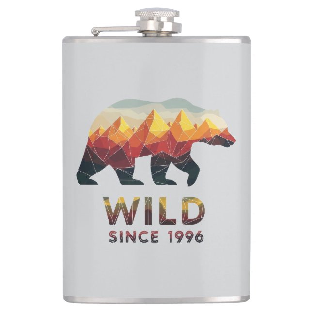 Wild Since 1996 Bear Hip Flask (Front)