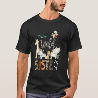 Wild Sister Zoo Born Wild 2nd Birthday Safari Jung T-Shirt