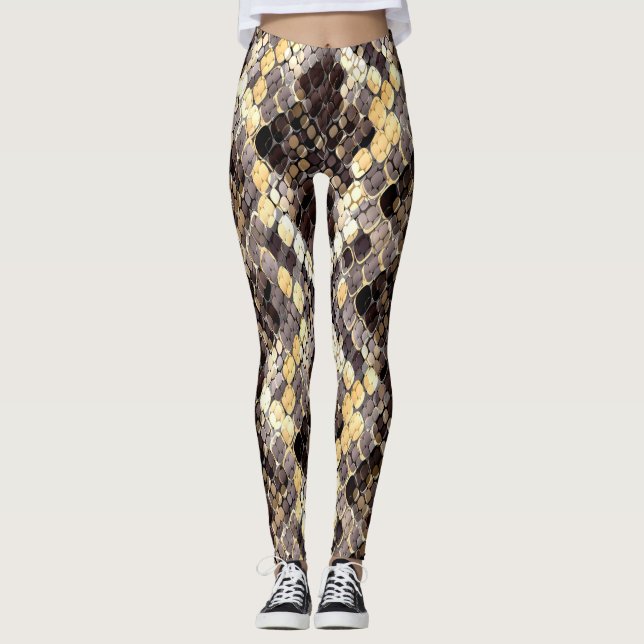 Wild Skin Watercolor Seamless Pattern Leggings (Front)
