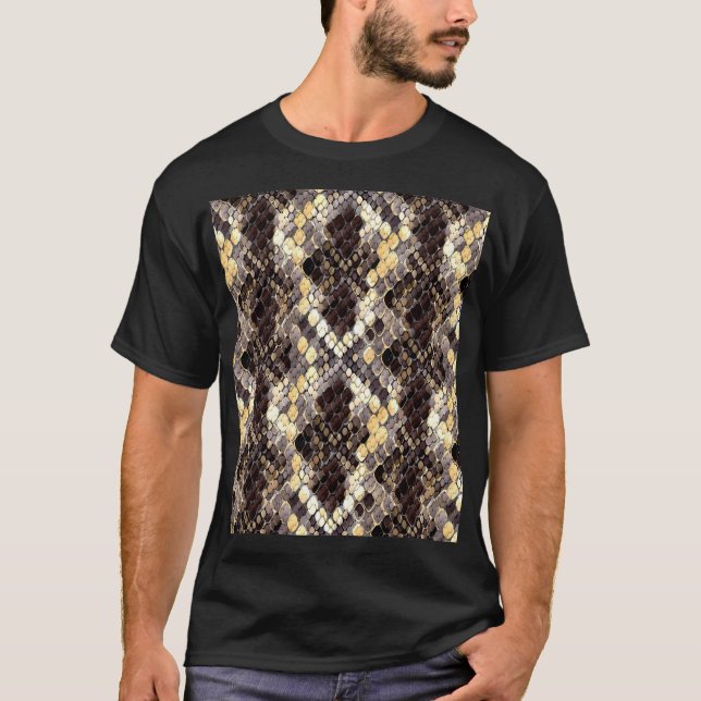 Wild Skin Watercolor Seamless Pattern T-Shirt (Front)