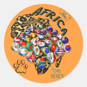 Wild Soccer Celebration Safari style futbol gifts Classic Round Sticker