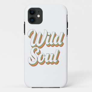WILD SOUL 70's typography retro vintage design Case-Mate iPhone Case