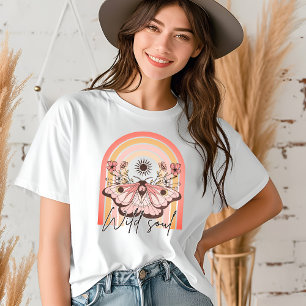 Wild Soul Boho Rainbow Butterfly Gift Tri-Blend Shirt