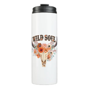 Wild Soul, Bull Skull, Cow Skull Thermal Tumbler