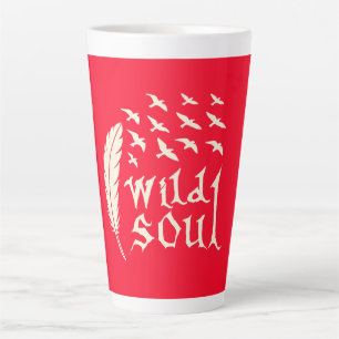 Wild Soul Feather Bird Nature Design Latte Mug