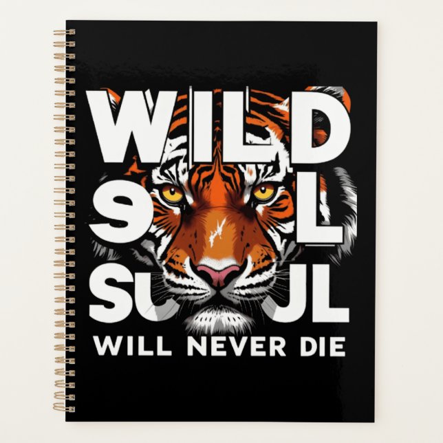 "Wild Soul – Fierce Tiger Eyes Motivational Art" Planner (Front)