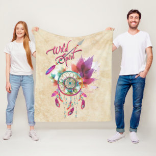 Wild Spirit & Dream Catcher Fleece Blanket