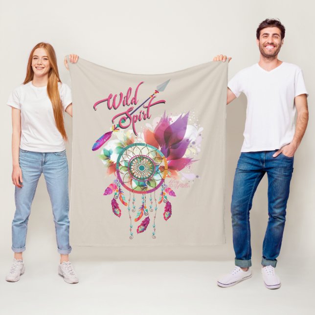 Wild Spirit & Dream Catcher Fleece Blanket (In Situ)