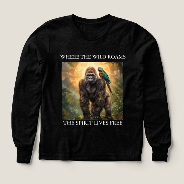 Wild Spirit Gorilla & Parrot Shirt (Design Front)