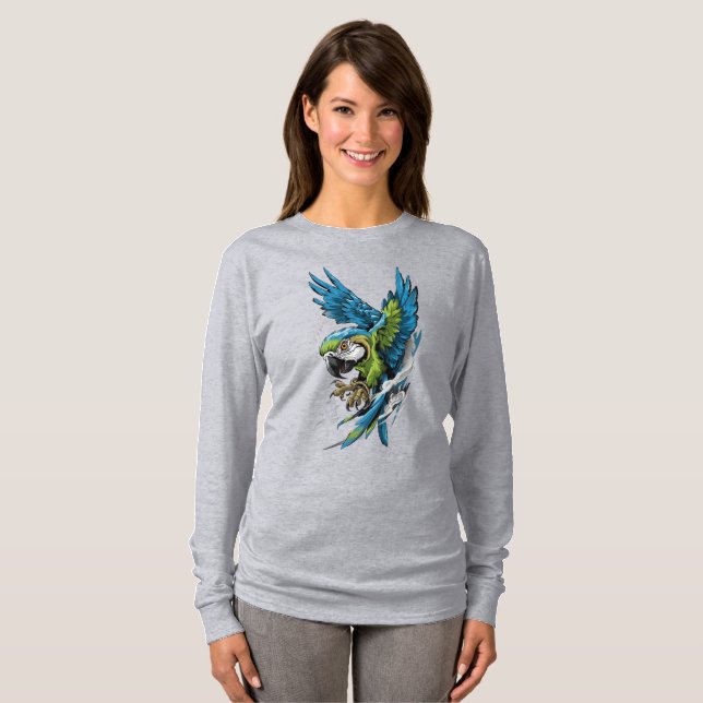 Wild Spirit Macaw Long Sleeve Shirt (Front Full)