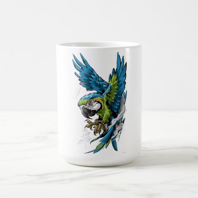 Wild Spirit Macaw Long Sleeve Shirt Coffee Mug (Center)