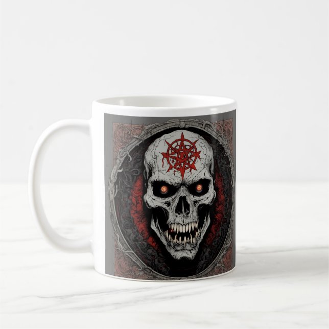  "Wild Spirit Skull Mug" "Gunslinger Wolf Mug'' Coffee Mug (Left)