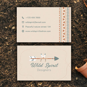 Wild Spirt Native American Arrow Indian Style Business Card