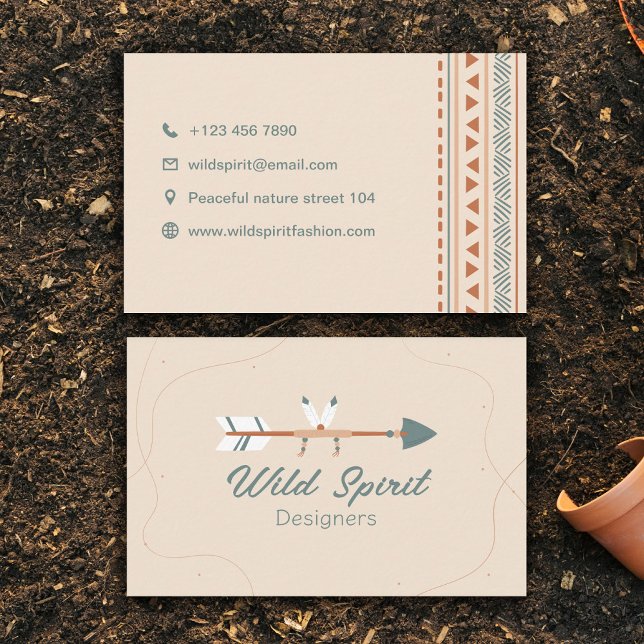 Wild Spirt Native American Arrow Indian Style Business Card (Creator Uploaded)