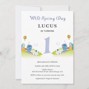 Wild Spring Day 1st Birthday Invitation
