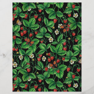 Wild strawberries on black