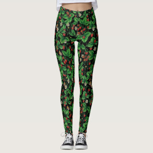 Wild strawberries on black leggings