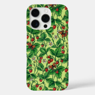 Wild strawberries on honeydew iPhone 16 pro case