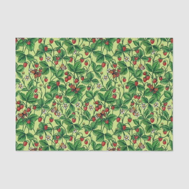 Wild strawberries on honeydew tissue paper (Front)