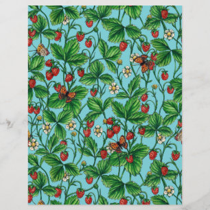 Wild strawberries on pool blue
