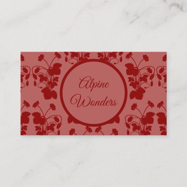 Wild Strawberries Pattern Business Card (Front)