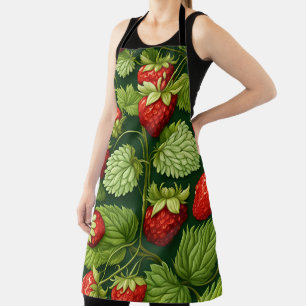 Wild Strawberries plant art. Apron