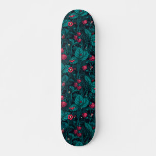 Wild strawberries, red and blue skateboard