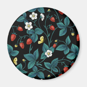 Wild strawberries red/yellow/blue/black magnet