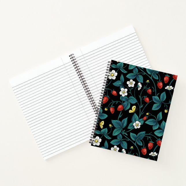 Wild strawberries red/yellow/blue/black notebook (Inside)