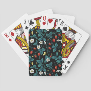 Wild strawberries red/yellow/blue/black playing cards