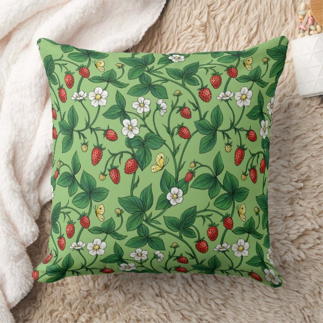 Wild strawberries red/yellow/green/ cushion (Blanket)