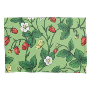 Wild strawberries red/yellow/green/ pillowcase