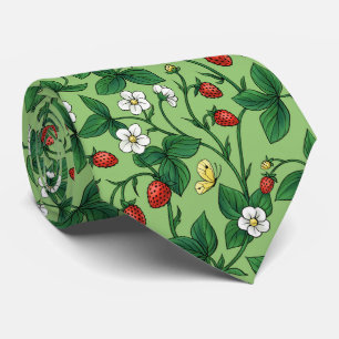 Wild strawberries red/yellow/green/ tie