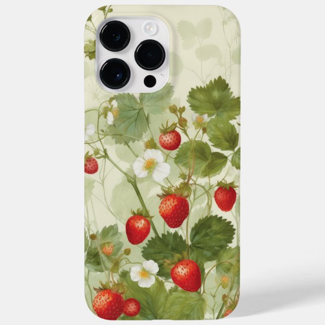 Wild strawberries Summer Vibe Watercolor Case-Mate iPhone Case (Back)