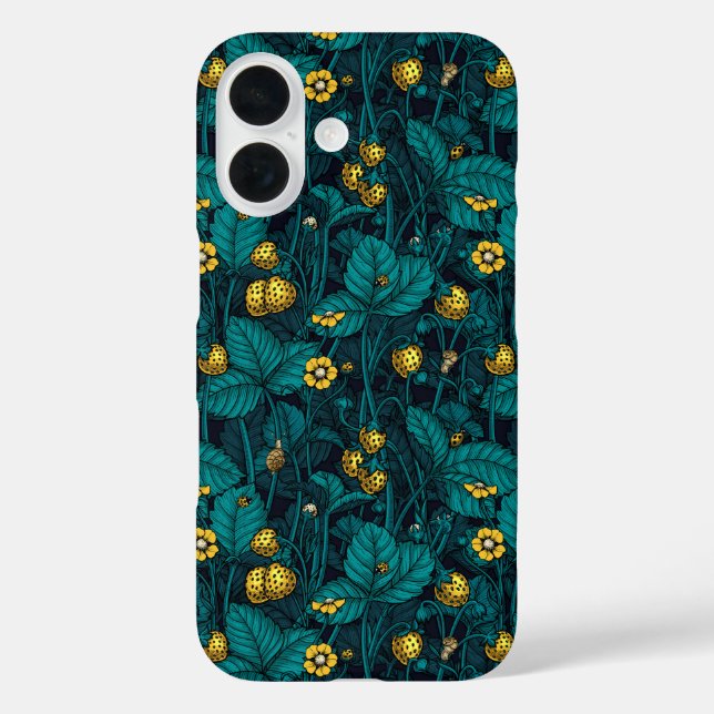 Wild strawberries, yellow and blue Case-Mate iPhone case (Back)