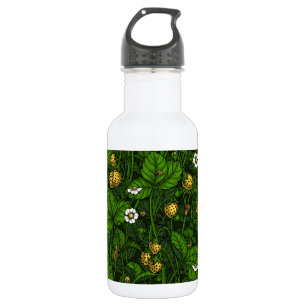 Wild strawberries, yellow and green 532 ml water bottle