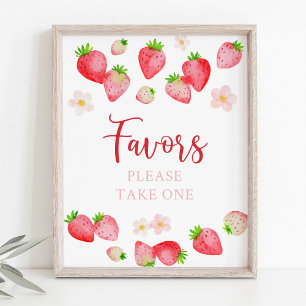 Wild Strawberry Birthday Party Favour Sign