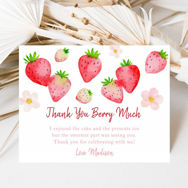 Wild Strawberry Birthday Thank You Card (Creator Uploaded)