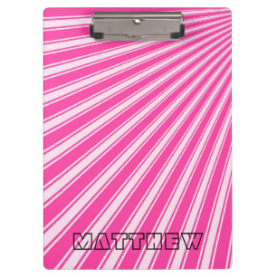 Wild Strawberry Colour Stripe Funky Pattern Clipboard