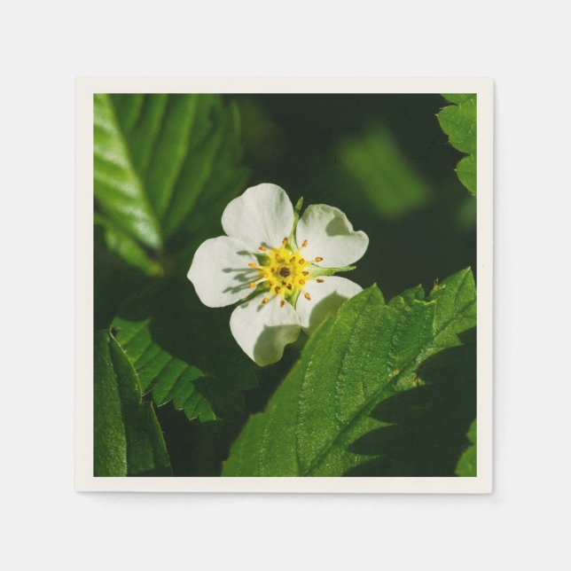 Wild Strawberry Flower Napkin (Front)