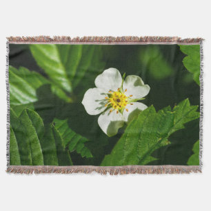 Wild Strawberry Flower Throw Blanket