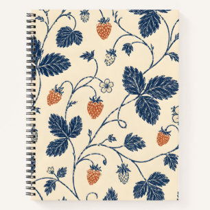 Wild Strawberry Ledger Vintage Botanicals   Notebook