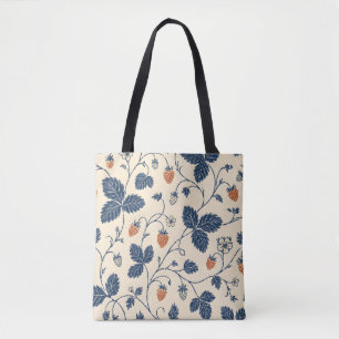 Wild Strawberry Ledger Vintage Botanicals Tote Bag