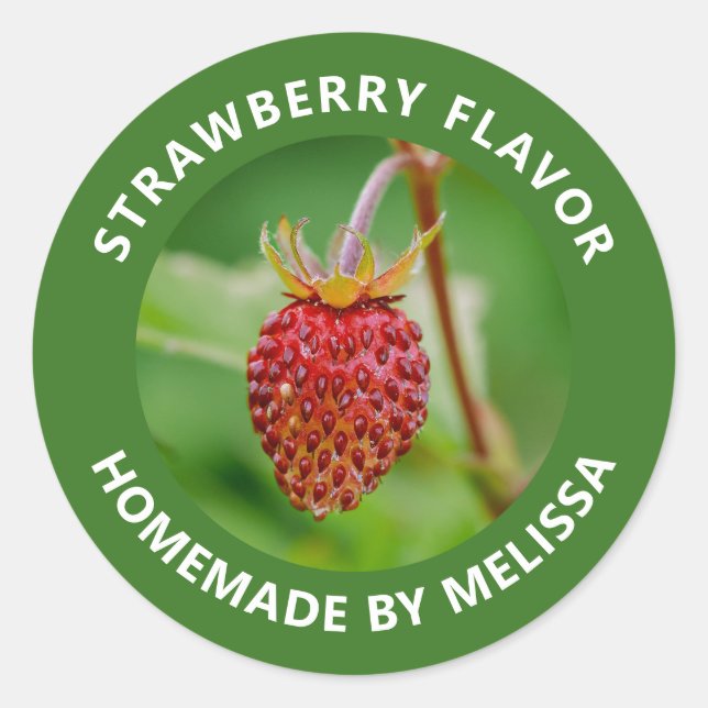 Wild Strawberry Photo Homemade Product Flavour Classic Round Sticker (Front)