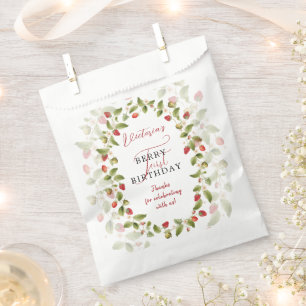 WILD STRAWBERRY SWEET BABY BIRTHDAY FAVOUR BAGS