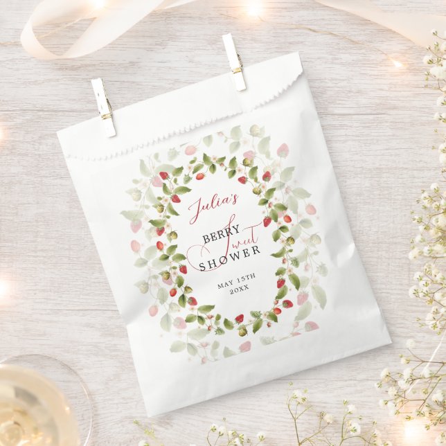 WILD STRAWBERRY SWEET BABY SHOWER FAVOUR BAGS (Clipped)